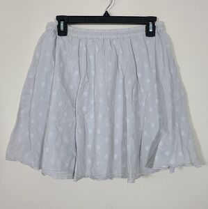 GAP‎ 100% Cotton Gray Polka Dot Tie Waist Mini Skirt Womens Size XS